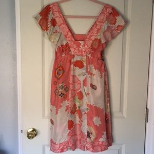 Floral coral dress